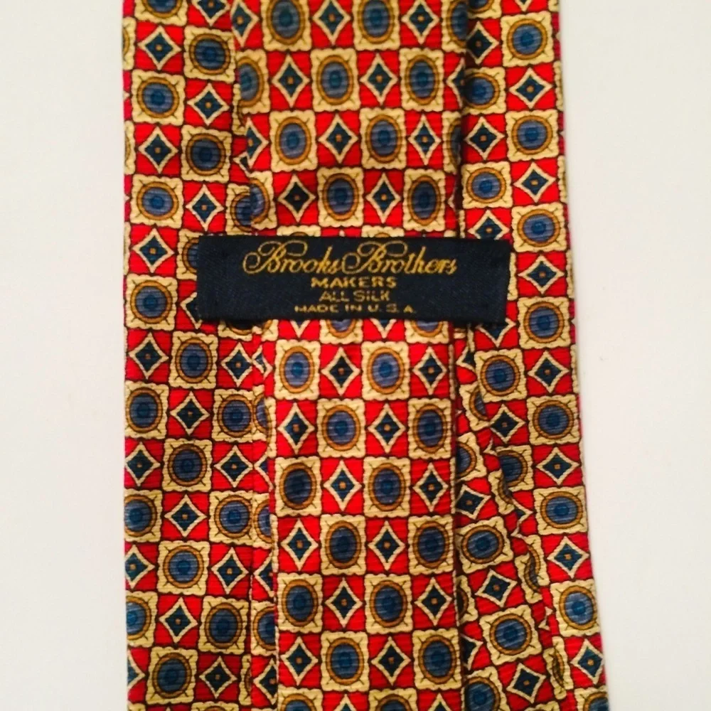 BROOKS BROTHERS Silk Tie, gold and red